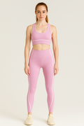 Active wear sports bra with yoga pants set w/contrast trim