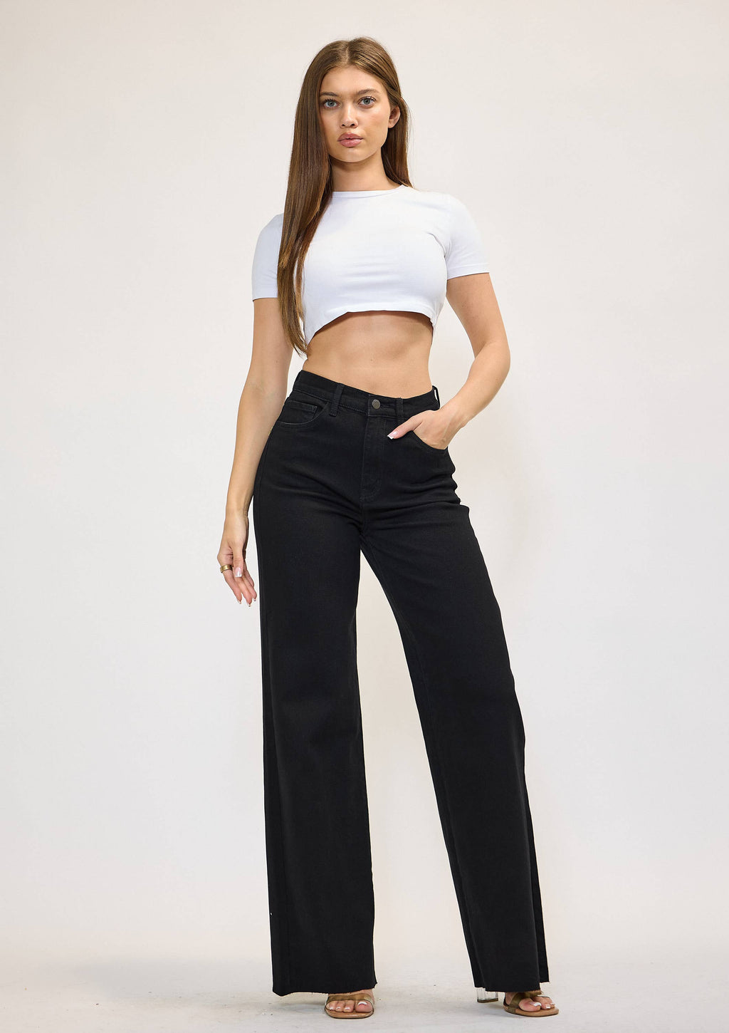WIDE LEG - Rigid with Comfort Stretch