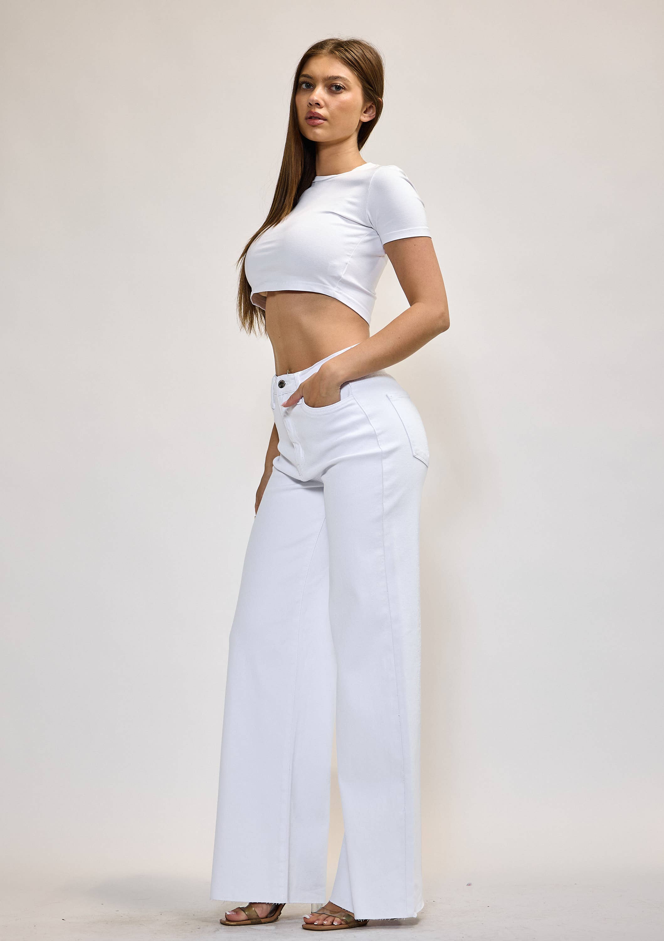 WIDE LEG - Rigid with Comfort Stretch