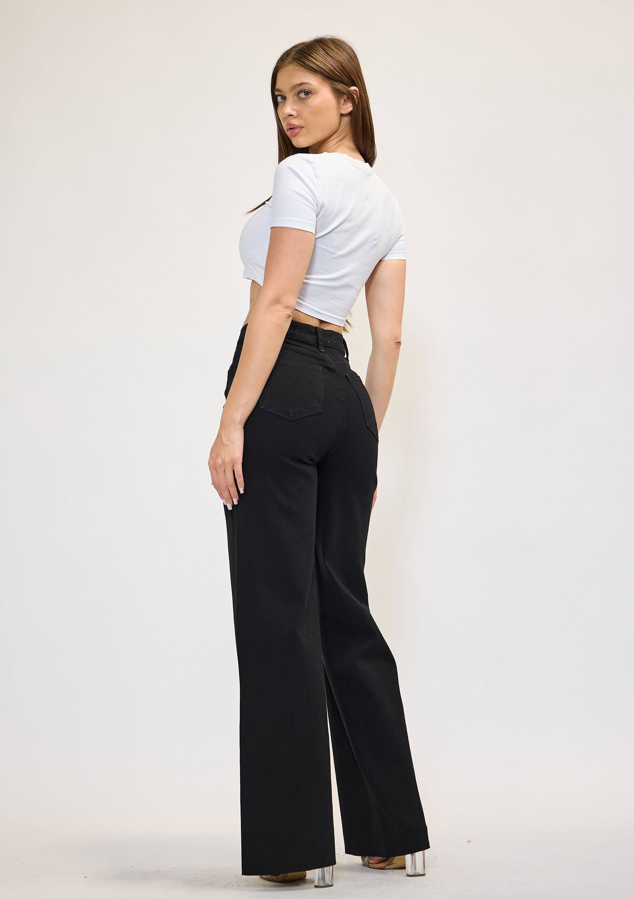 WIDE LEG - Rigid with Comfort Stretch