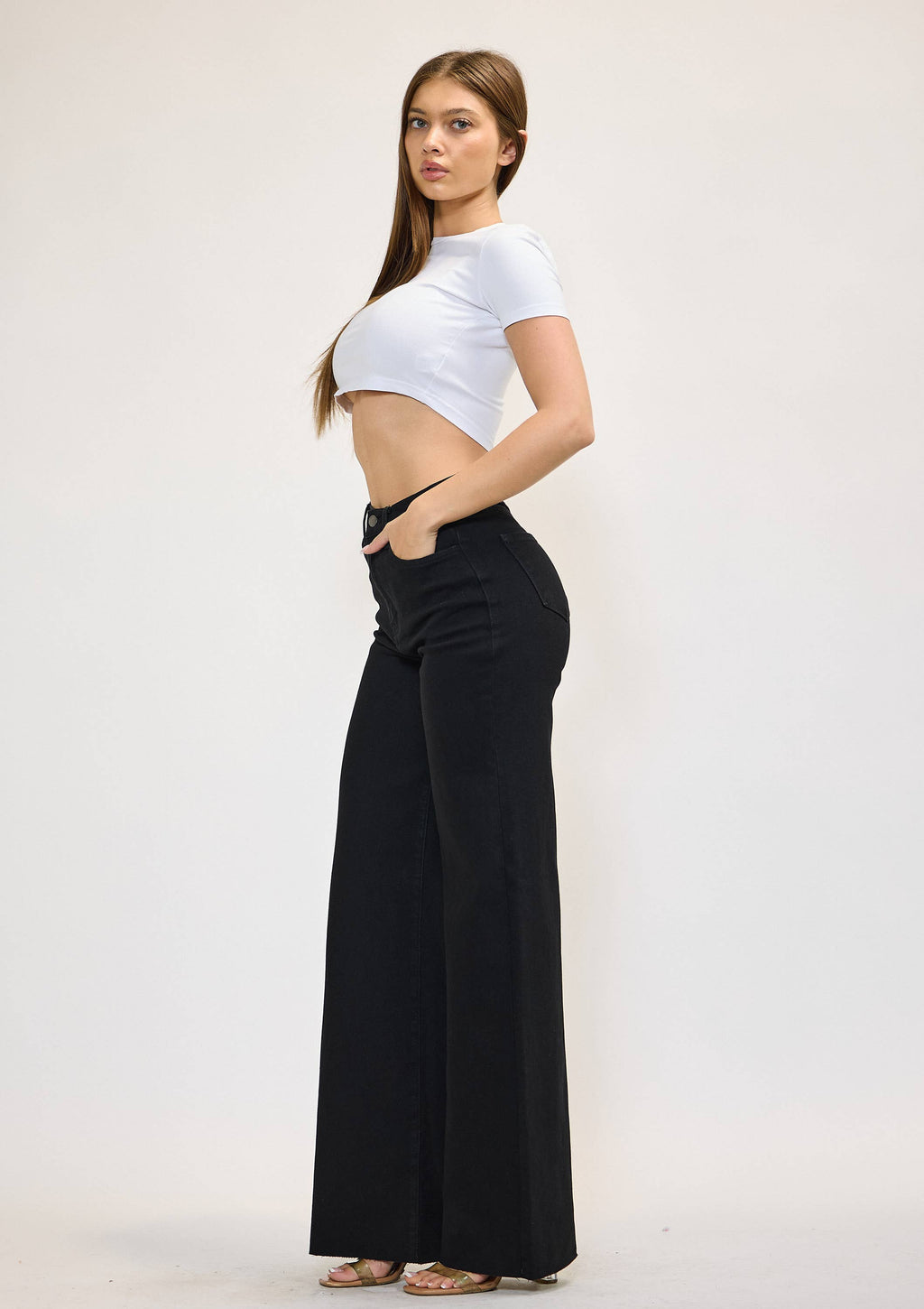 WIDE LEG - Rigid with Comfort Stretch
