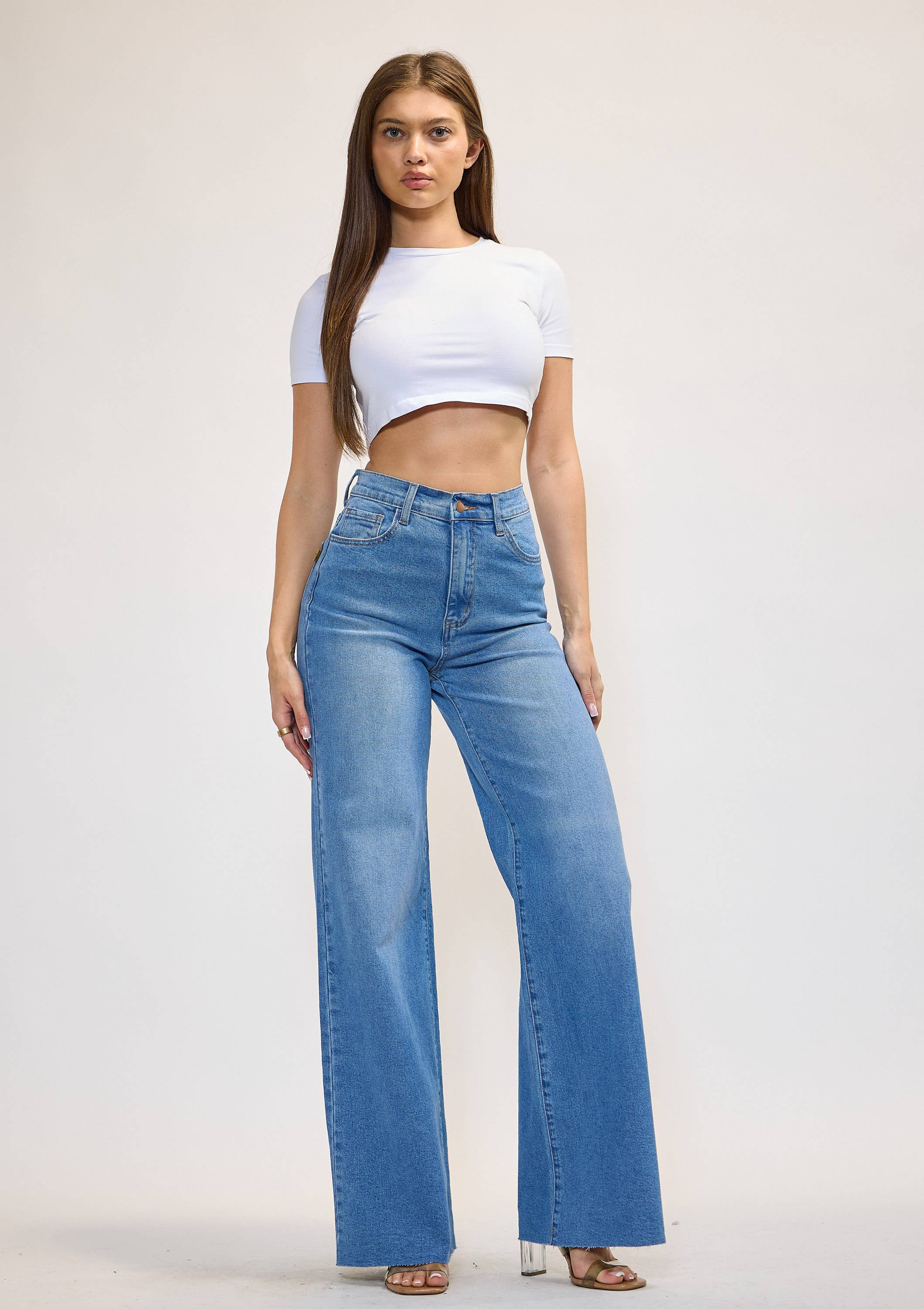 WIDE LEG - Rigid with Comfort Stretch
