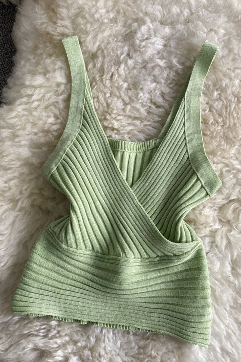 Ribbed Sleeveless V-Neck Camisole