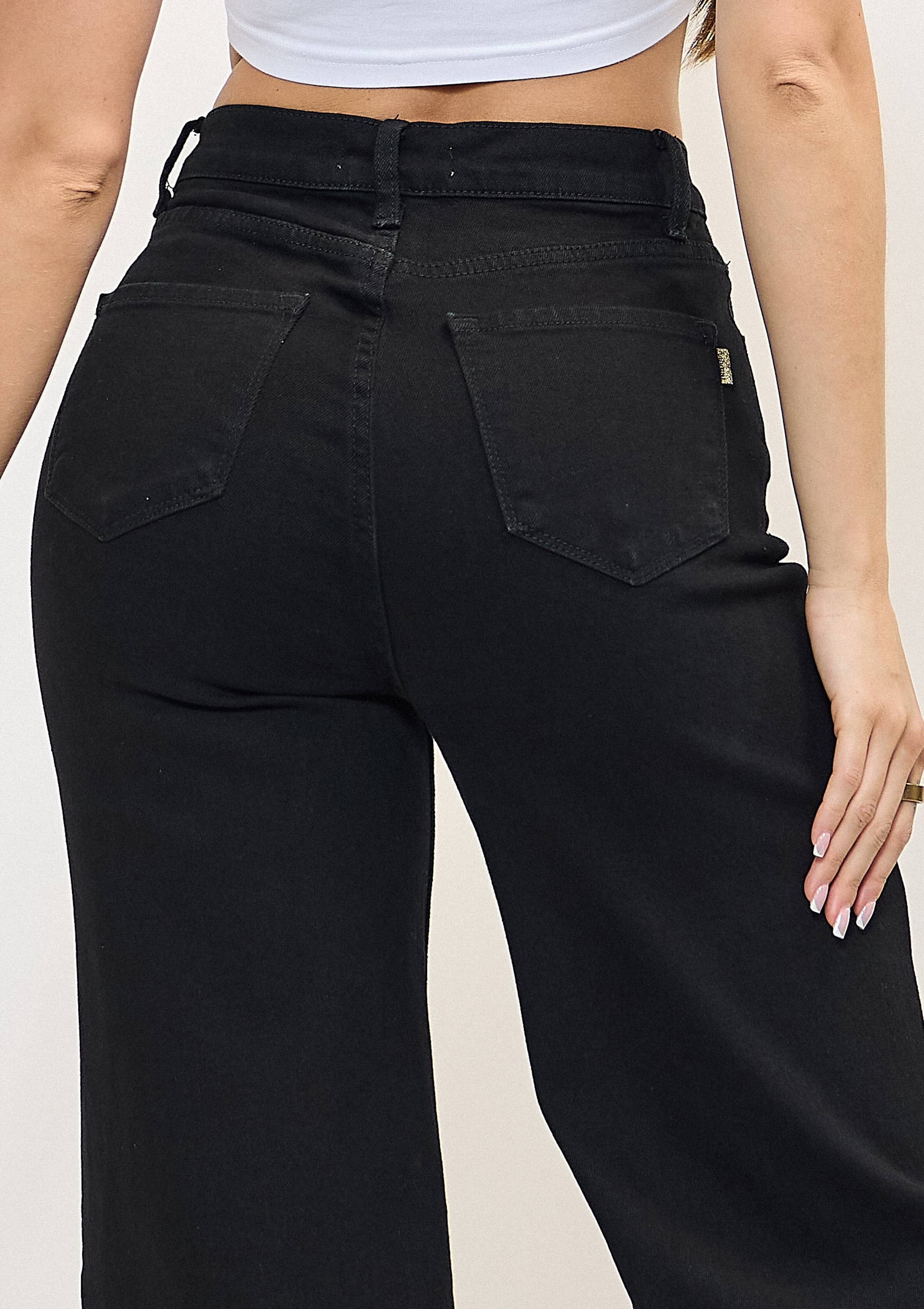 WIDE LEG - Rigid with Comfort Stretch