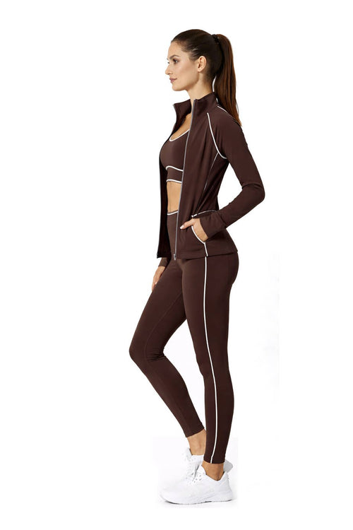 Activewear sports bra with matching legging and jacket 3 pcs