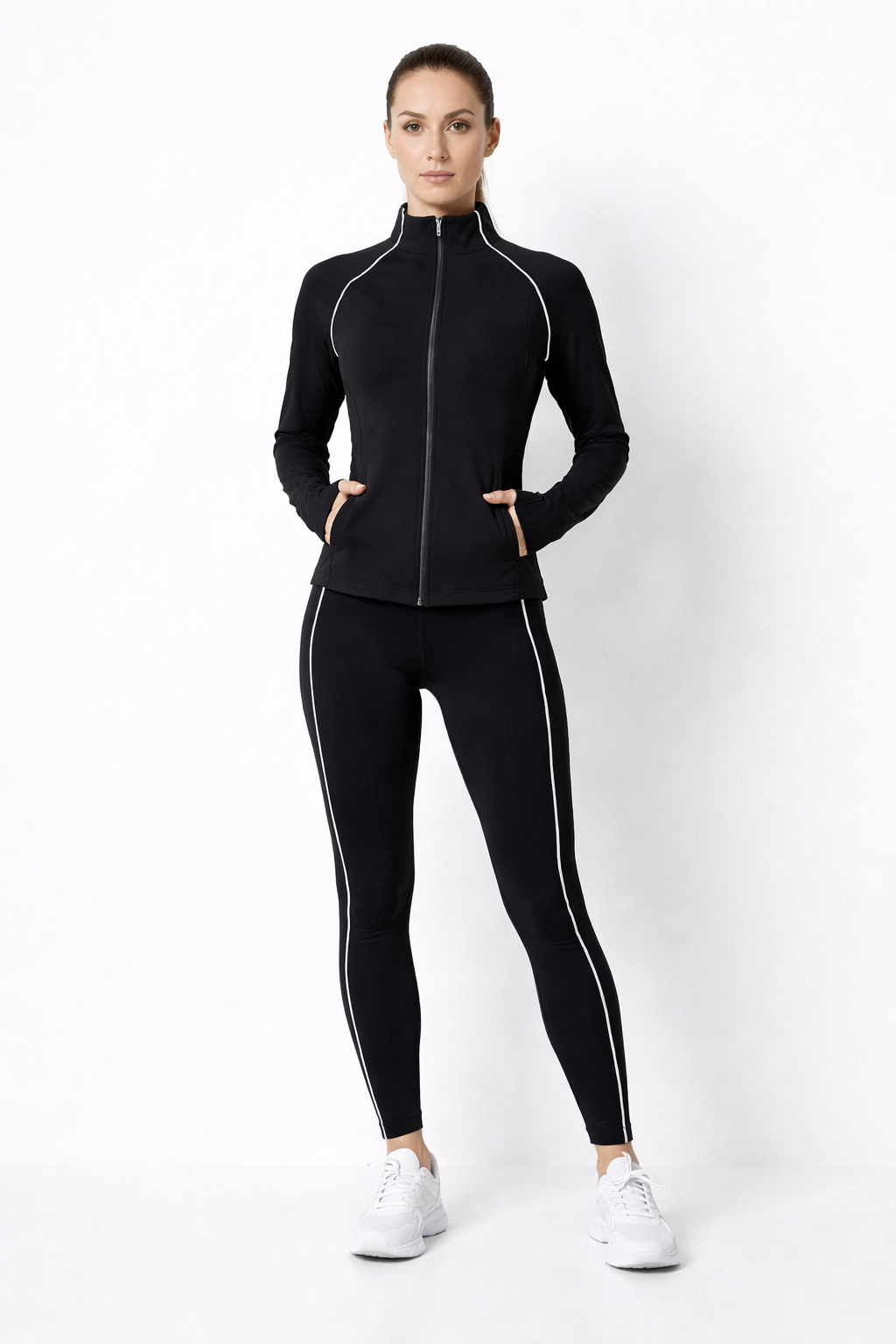 Activewear sports bra with matching legging and jacket 3 pcs