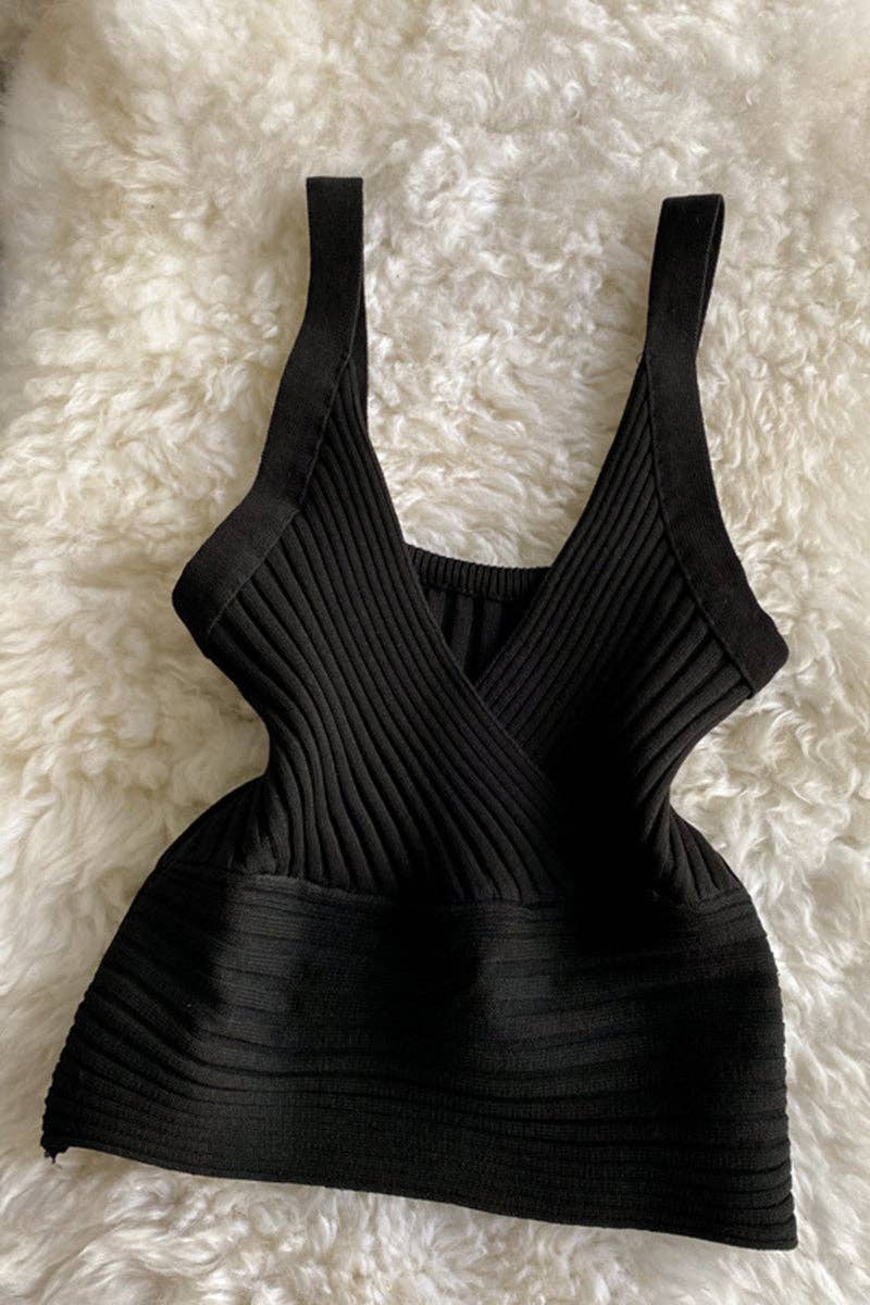 Ribbed Sleeveless V-Neck Camisole