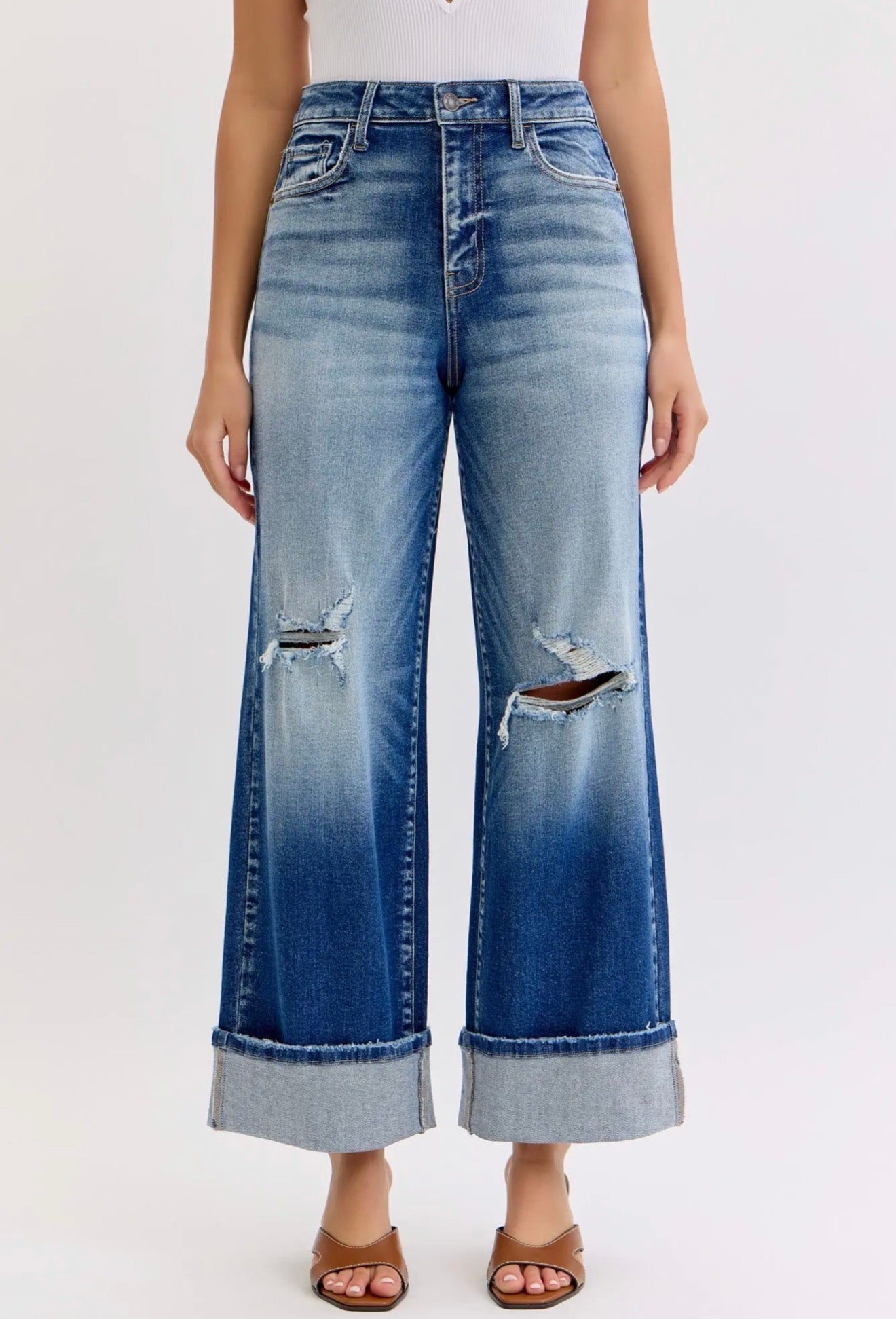 High Rise Wide Leg with Cuff