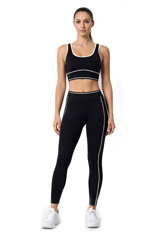 Activewear sports bra with matching legging and jacket 3 pcs