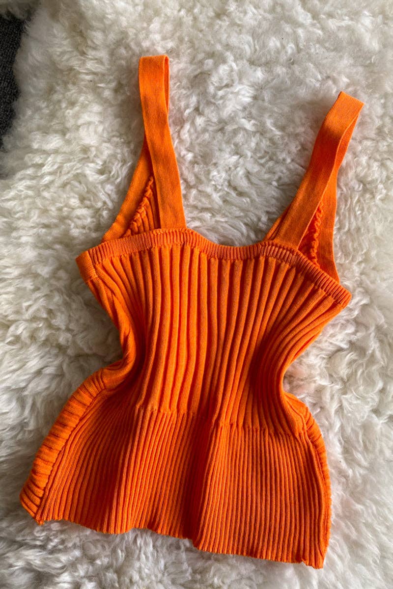 Ribbed Sleeveless V-Neck Camisole