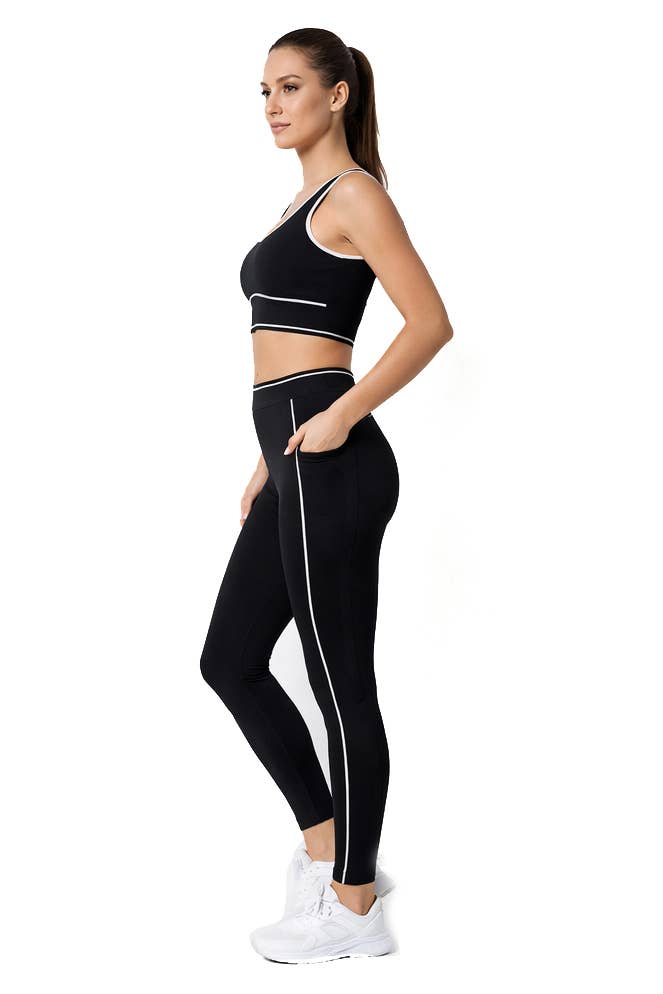 Activewear sports bra with matching legging and jacket 3 pcs