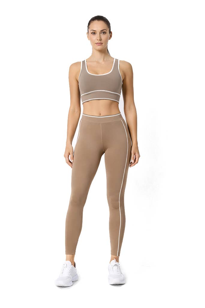 Activewear sports bra with matching legging and jacket 3 pcs