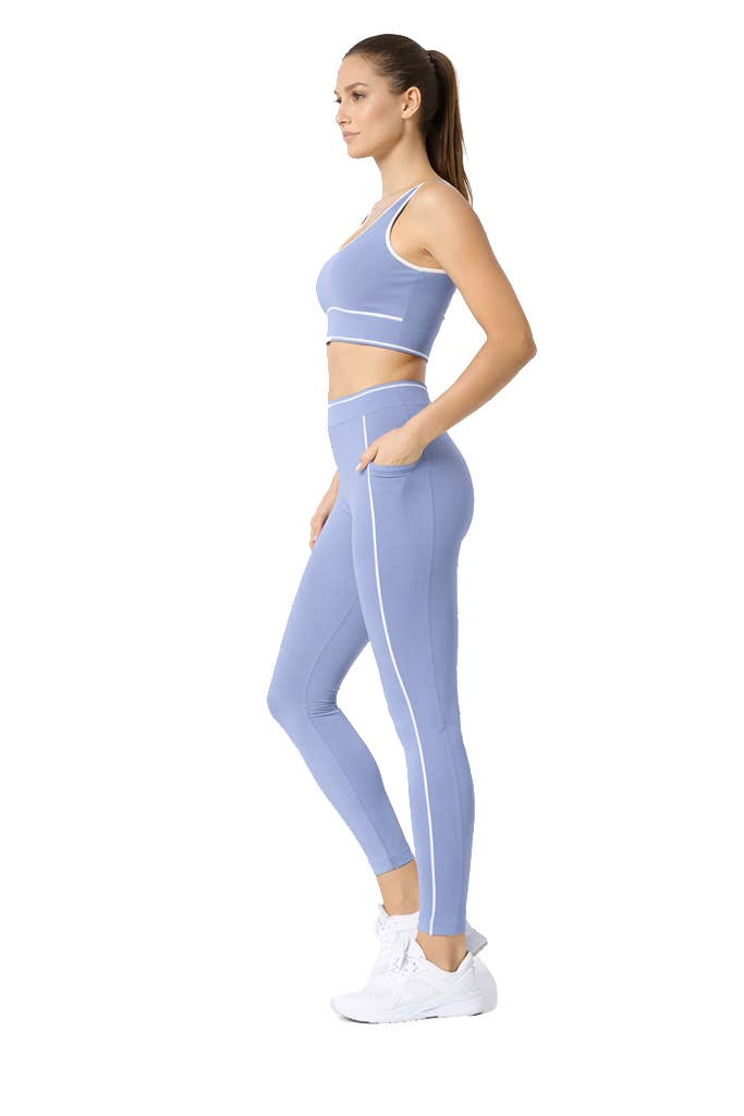 Activewear sports bra with matching legging and jacket 3 pcs