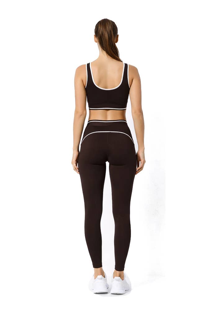 Activewear sports bra with matching legging and jacket 3 pcs
